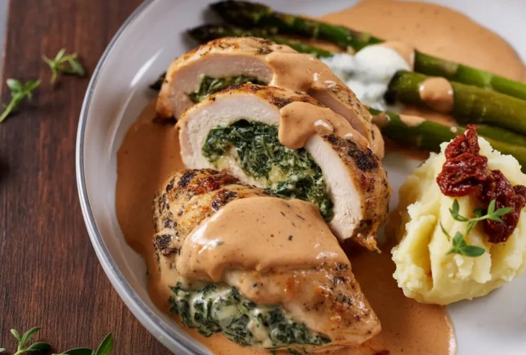 Spinach stuffed Chicken Breast