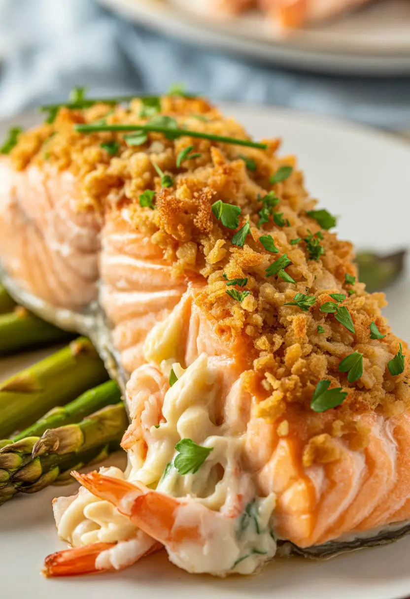 Crab Shrimp Stuffed Salmon