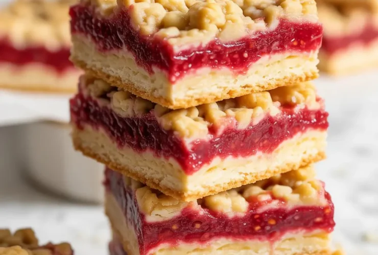 Raspberry Streusel Shortbread Bars