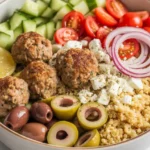 Mediterranean Bowl with Ground Turkey Meatballs