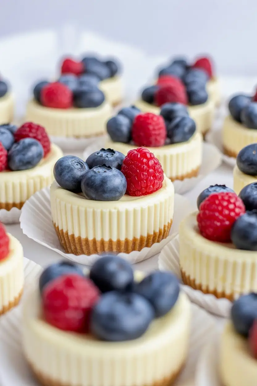 Red White and Blue Mini Cheesecakes
