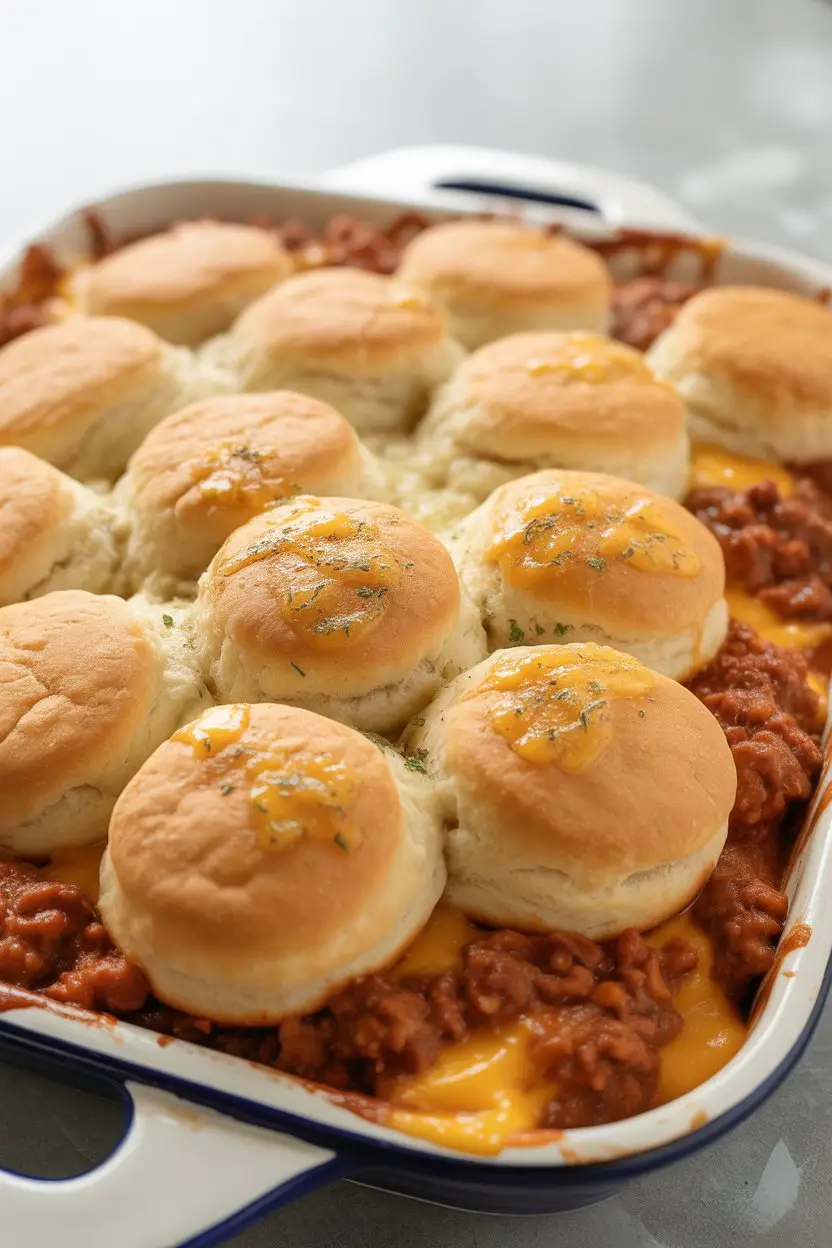 Sloppy Joe Biscuit Casserole