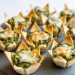 Baked Spinach Artichoke Wonton Cups